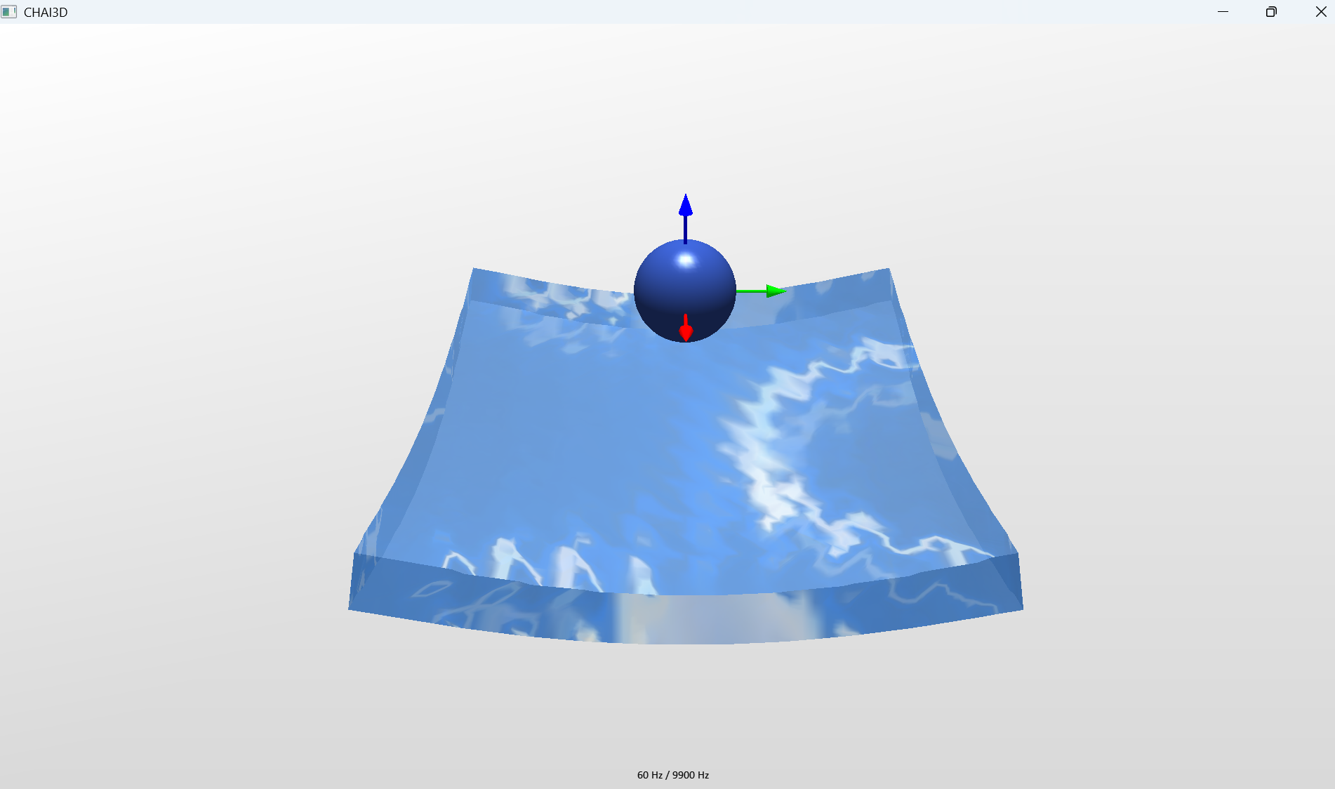 A screenshot of the Chai3D demo
